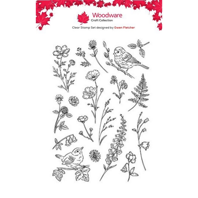 Woodware Wildflowers A6 Clear Stamp Set
