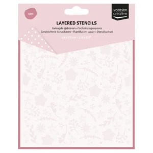 Vaessen Creative Layered Stencils Flowers & Stars 3pcs