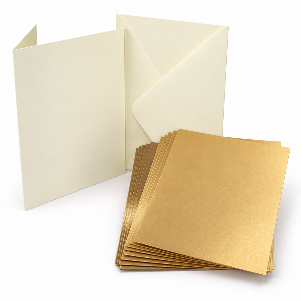 Vintage Gold A4 Card with C5 Ivory Cards & Envelopes