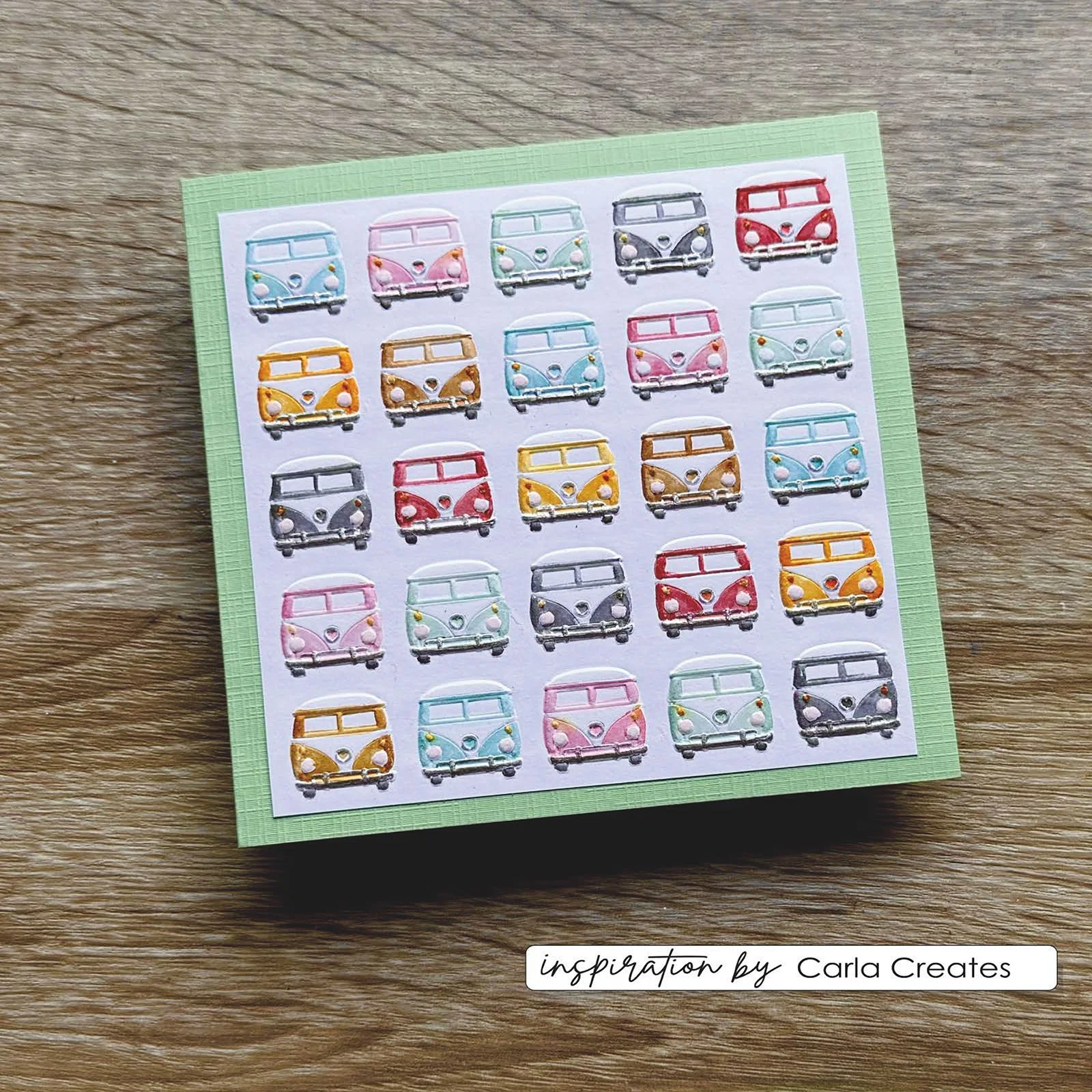 Vaessen Creative Christmas Hippie Bus Folder & Stencil set - Image 4