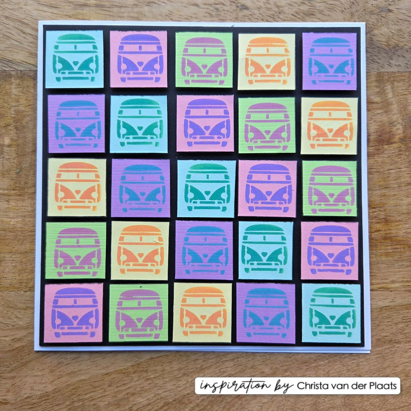 Vaessen Creative Christmas Hippie Bus Folder & Stencil set - Image 8