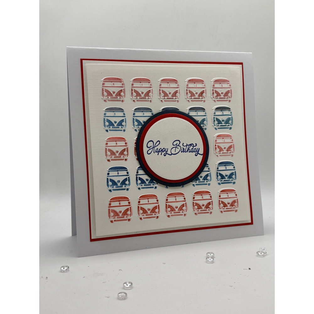Vaessen Creative Christmas Hippie Bus Folder & Stencil set