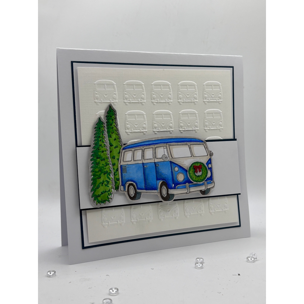 Vaessen Creative Clear Stamps by Carla Creates Christmas Hippie Bus 1