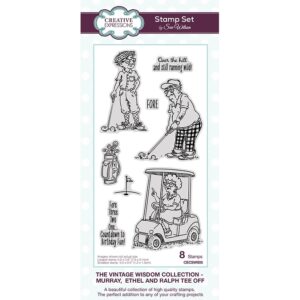 Murray, Ethel and Ralph Tee Off Clear Stamp Set By Sue Wilson