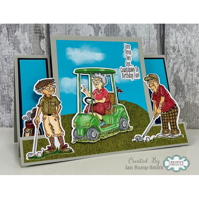 Murray, Ethel and Ralph Tee Off Clear Stamp Set By Sue Wilson