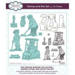Murray, Ethel and Ralph Tee Off Stamp & Die Set By Sue Wilson