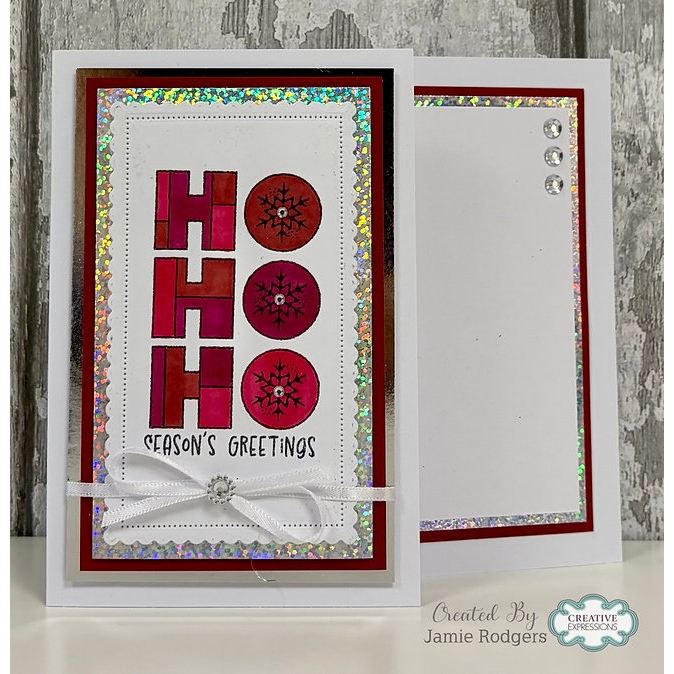 Jamie Rodgers Crafts - Silver Cosmic Confetti Holographic Card