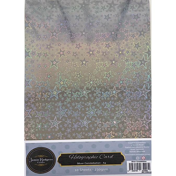 Jamie Rodgers Crafts - Silver Constellation Holographic Card