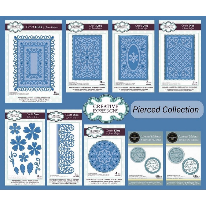 Jamie Rodgers Crafts Pierced Collection & Circle Sentiments Die Bundle