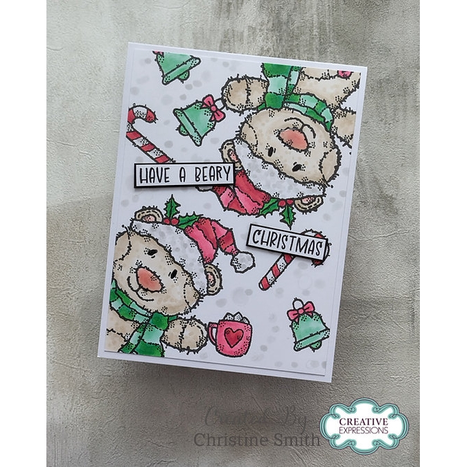Woodware Christmas Bertie A6 Clear Stamp Set