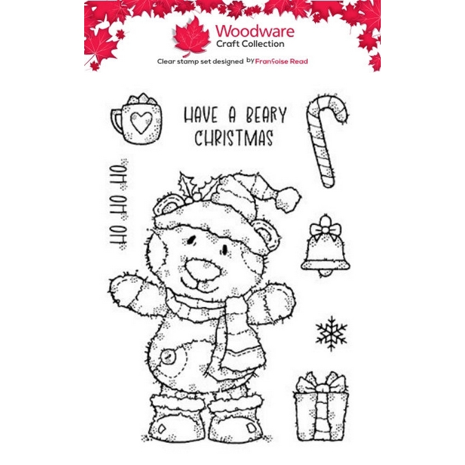 Woodware Christmas Bertie A6 Clear Stamp Set
