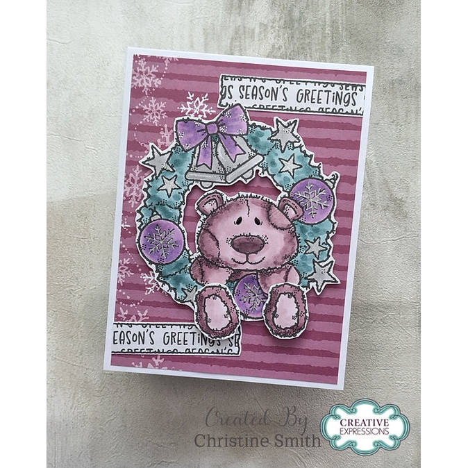 Woodware Christmas Wreath A6 Clear Stamp Set - Image 2
