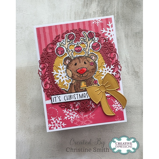Woodware Christmas Wreath A6 Clear Stamp Set - Image 5