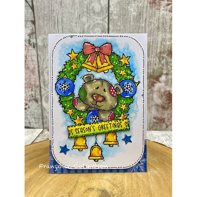 Woodware Christmas Wreath A6 Clear Stamp Set - Image 4