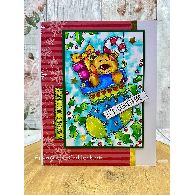Woodware Bertie’s Stocking A6 Clear Stamp Set - Image 2