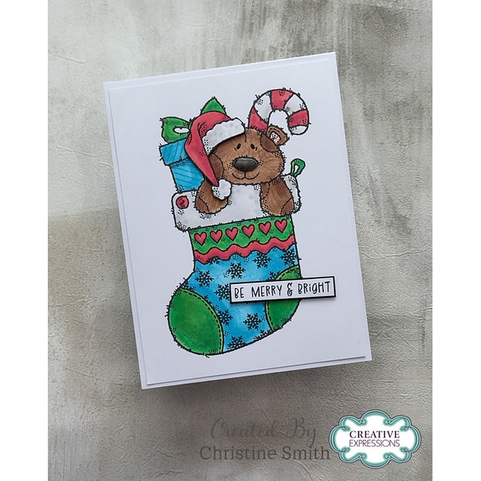 Woodware Bertie’s Stocking A6 Clear Stamp Set - Image 5