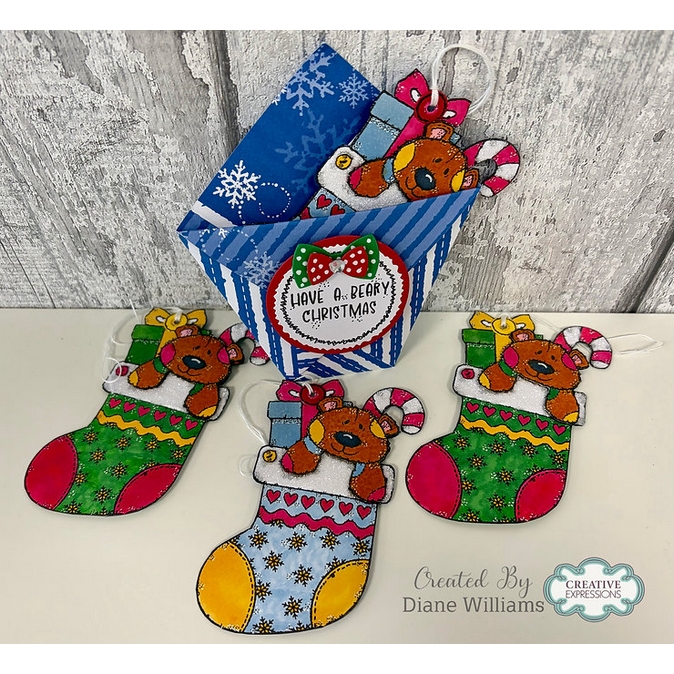 Woodware Bertie’s Stocking A6 Clear Stamp Set