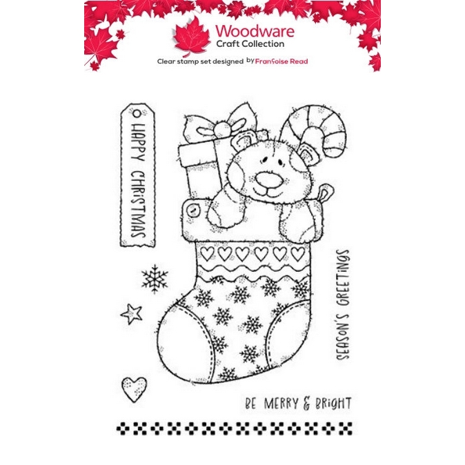 Woodware Bertie’s Stocking A6 Clear Stamp Set