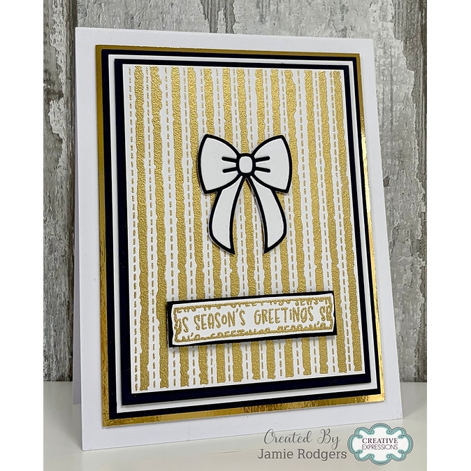 Woodware Patchwork Stripes A6 Clear Stamp Set