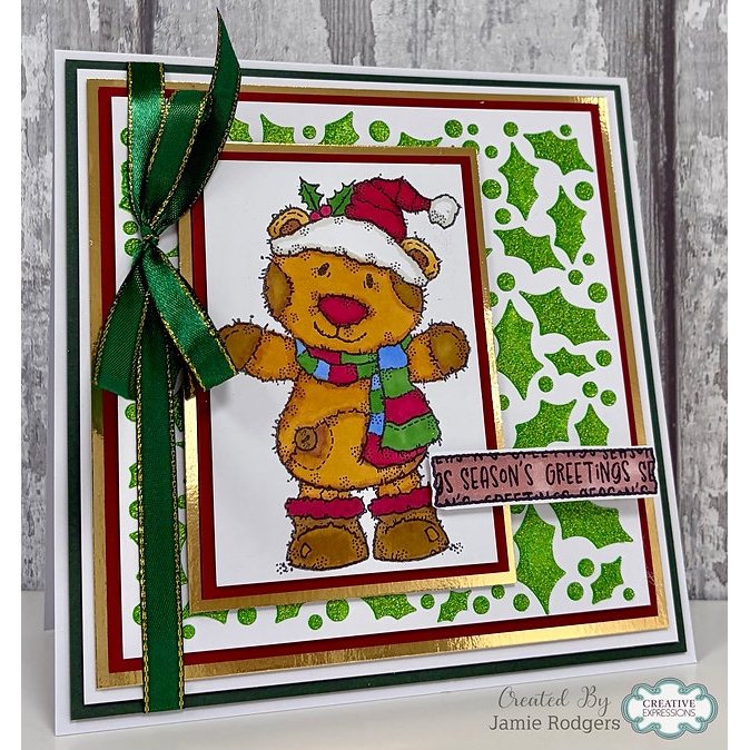 Woodware Holly & Berries 6x6" Stencil - Image 2