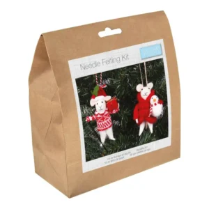 Needle Felting Kit: Mice Friends Duo