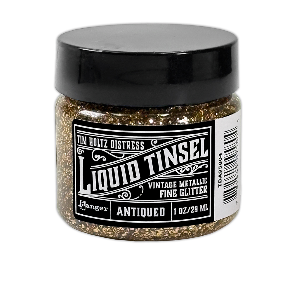 Tim Holtz Distress Liquid Tinsels Fine Glitter - Antiqued (1oz)