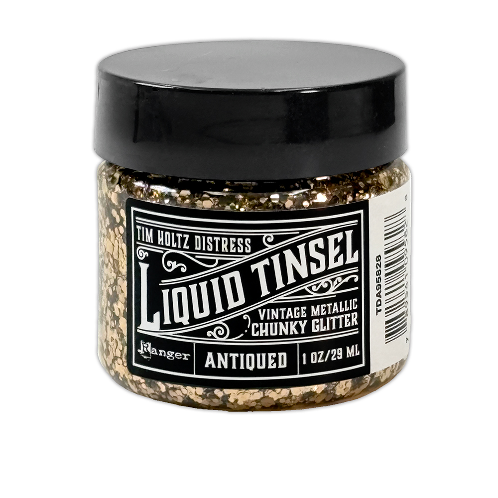 Tim Holtz Distress Liquid Tinsels Chunky Glitter - Antiqued (1oz)