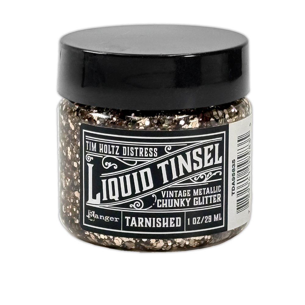 Tim Holtz Distress Liquid Tinsels Chunky Glitter - Tarnished (1oz)